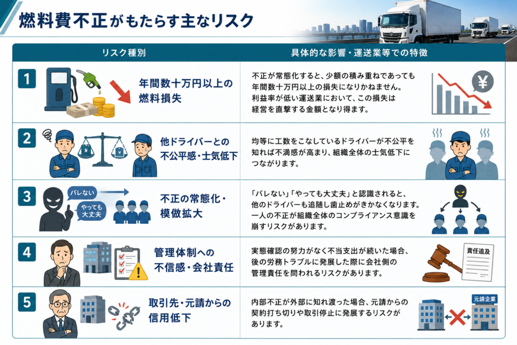 燃料不正を放置するリスク―運送会社の利益を直撃する危機