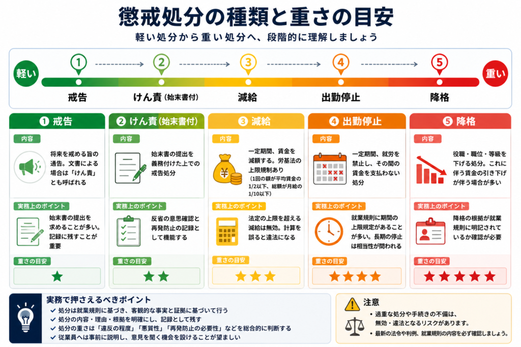 懲戒処分の7種類を軽い順に解説