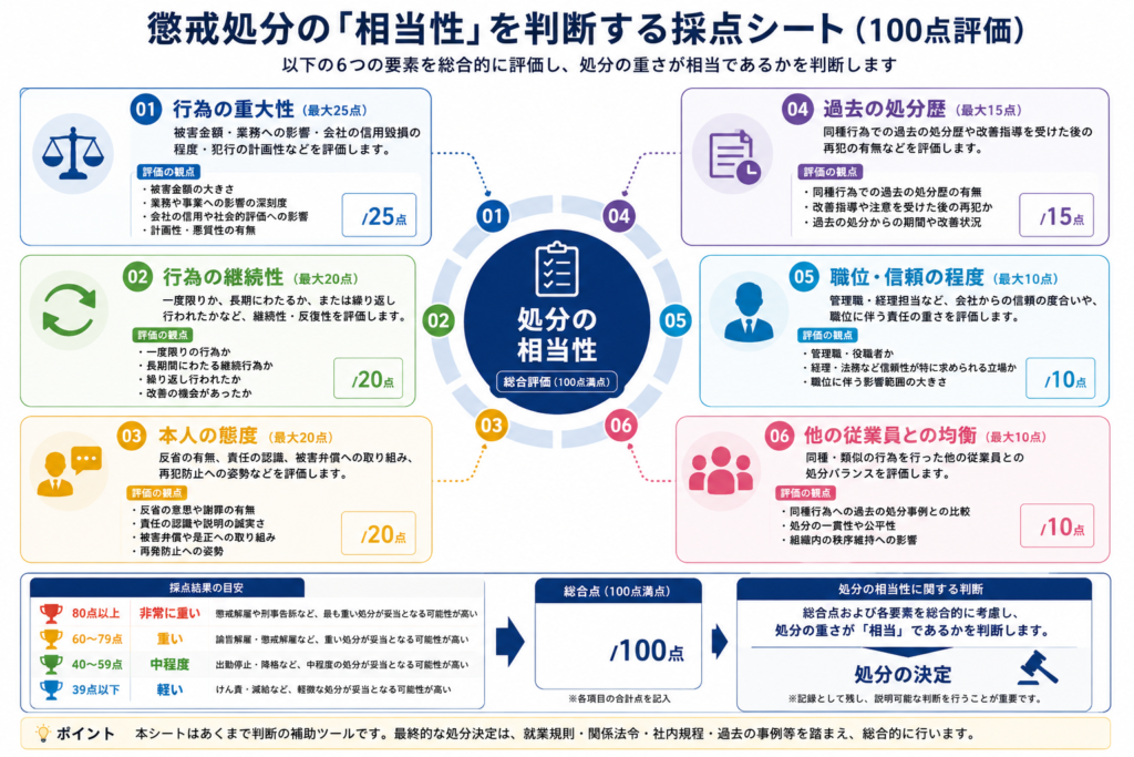 処分の「相当性」の判断で考慮される要素