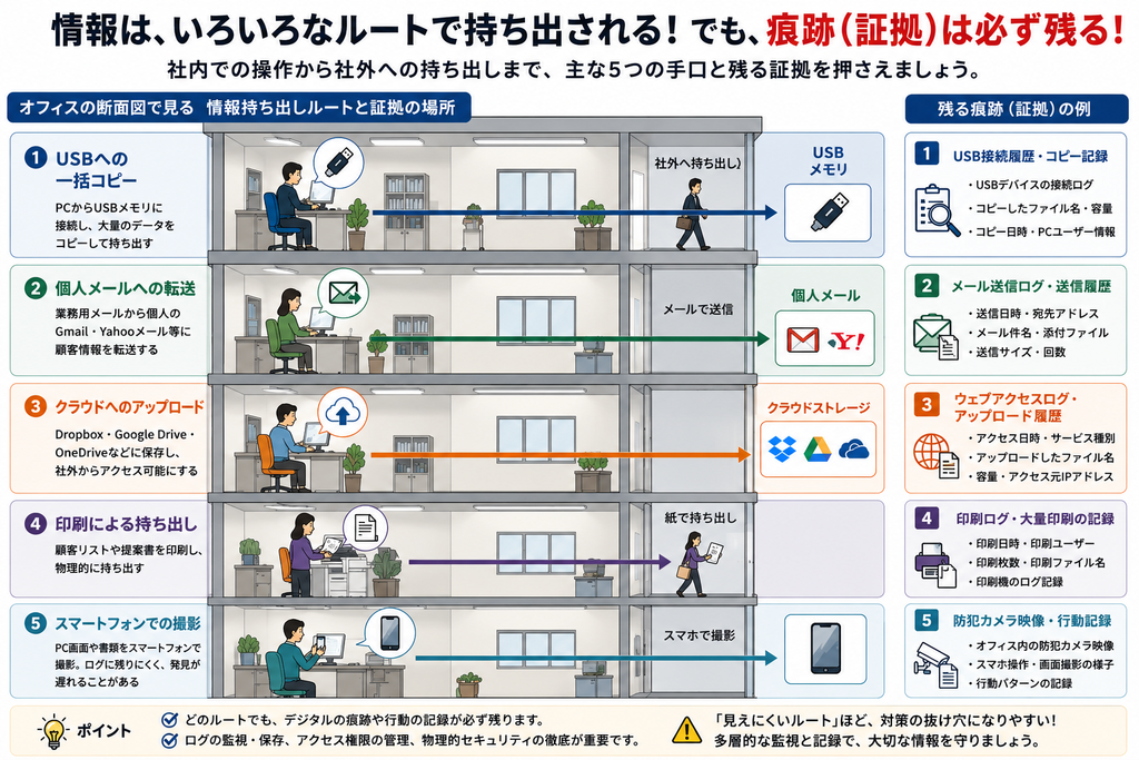 持ち出しの典型的な手口5つ